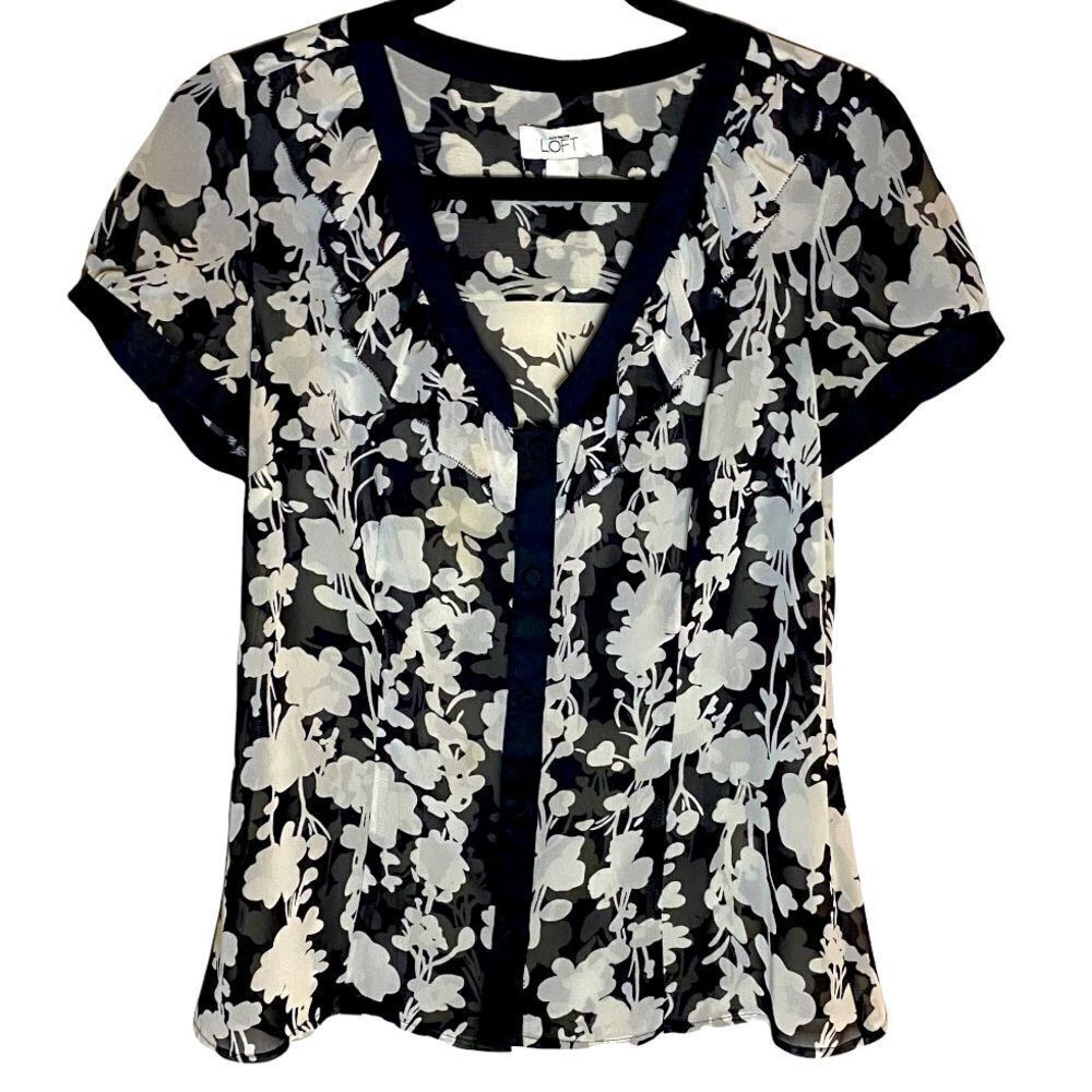 Loft Floral Flowy Top Sz S